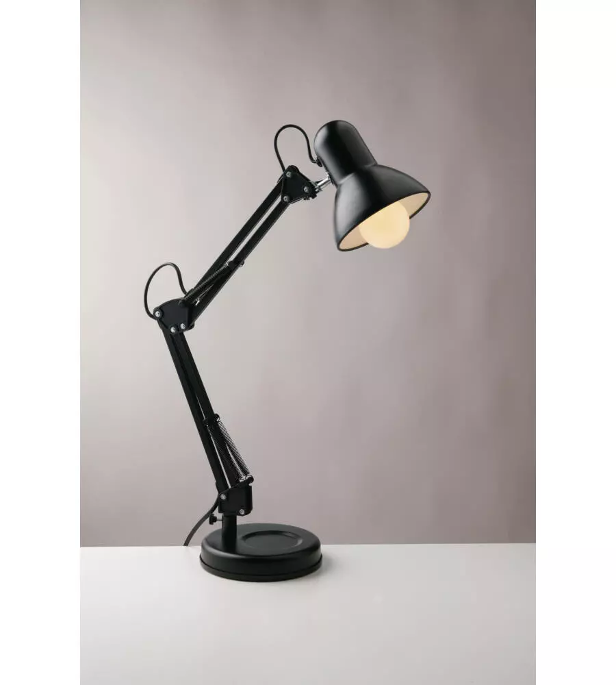 Lampada da tavolo "architetto" nera, 60w